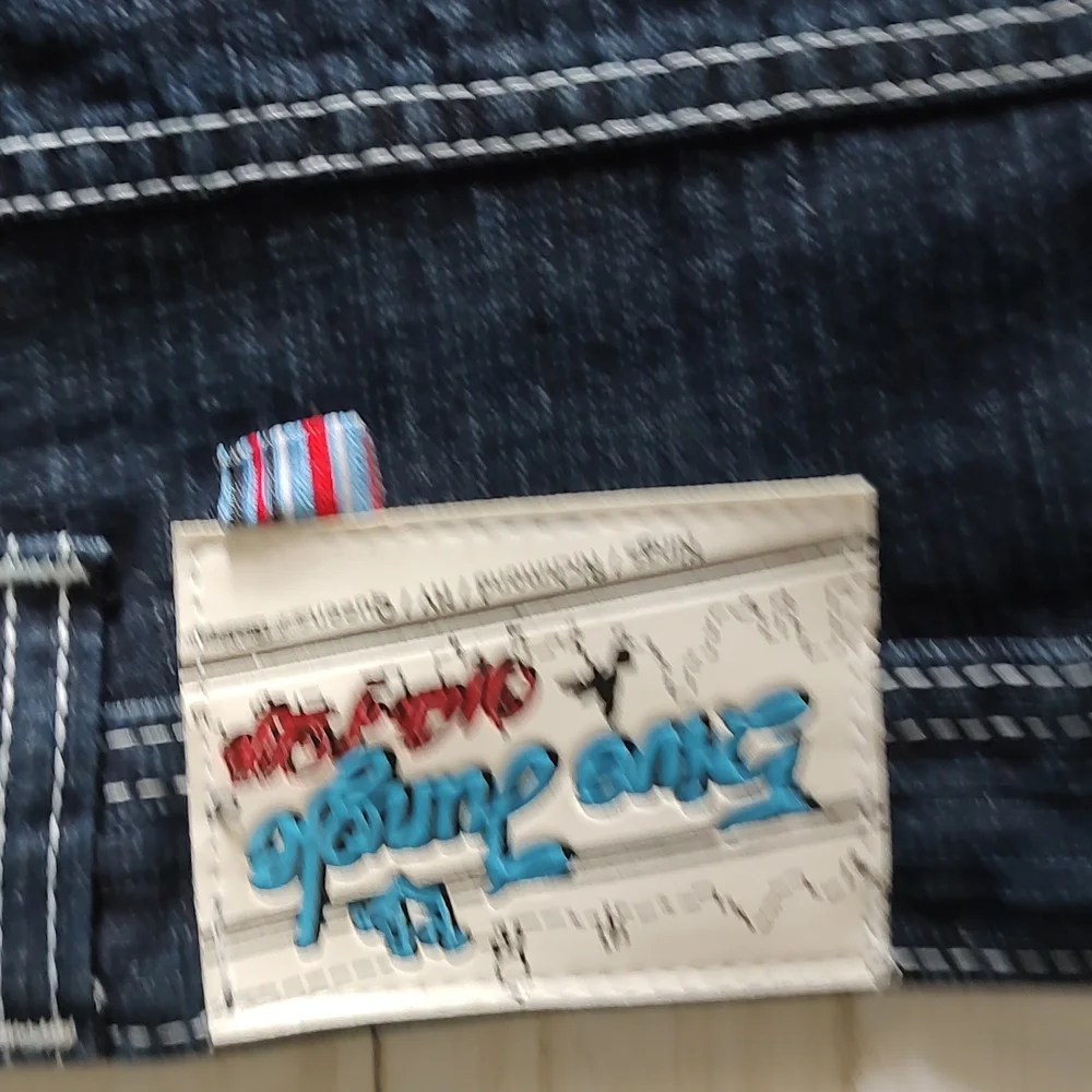 5ive Jungle Jeans Bermuda shorts Embroidery Vintage Streetwear Size 44 New Blue